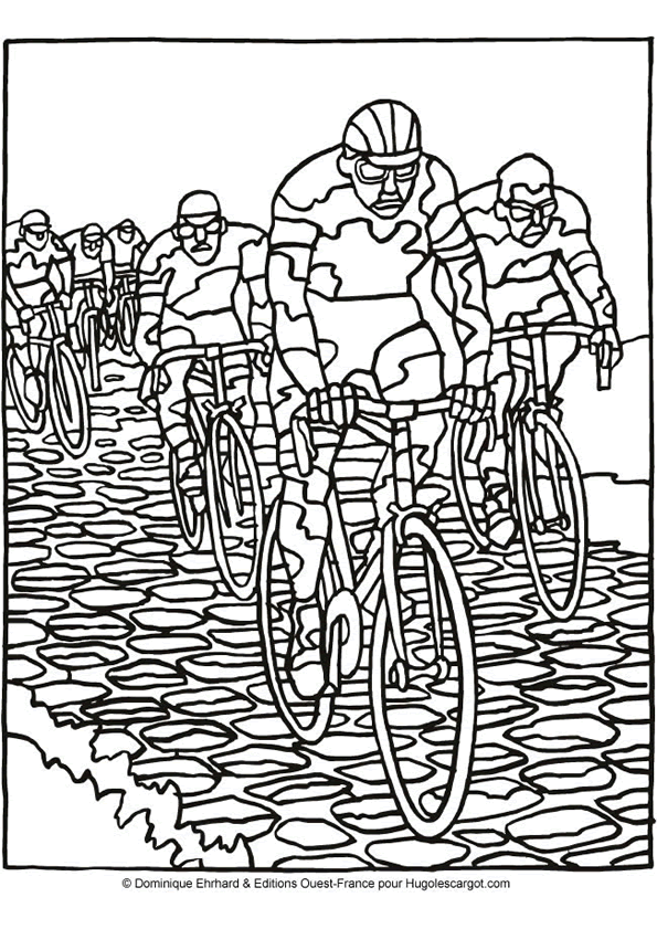 coloriage cycliste gratuit