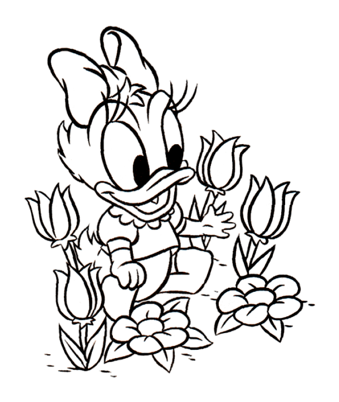 Bebe Donald Et Daisie Coloriage