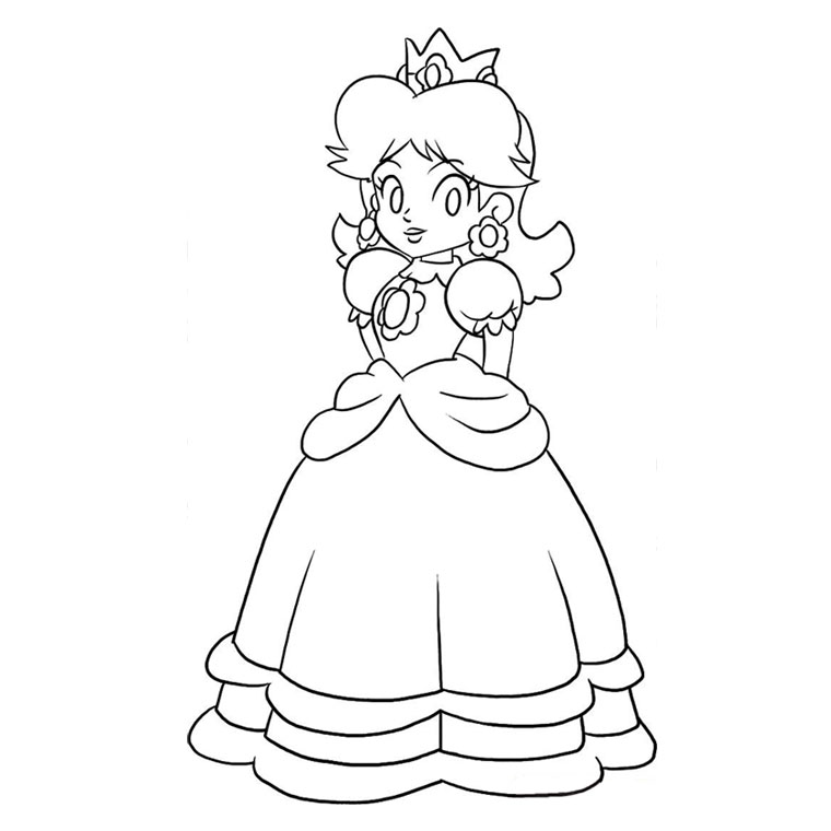 coloriage de daisy et luigi