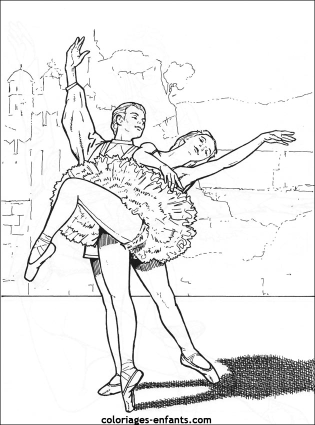 coloriage gratuit danseuse toile