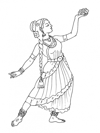 coloriage à dessiner danseuse de flamenco