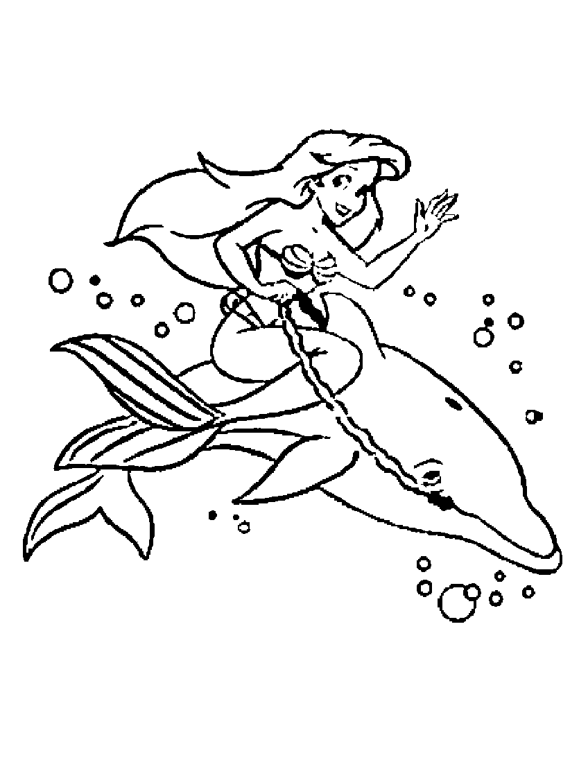 coloriage dauphin sirene