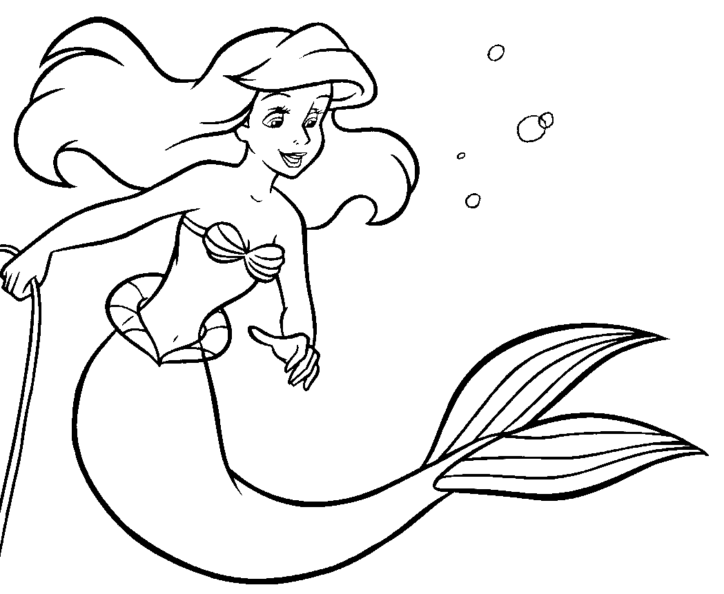 coloriage de ariel la petite sirene a imprimer