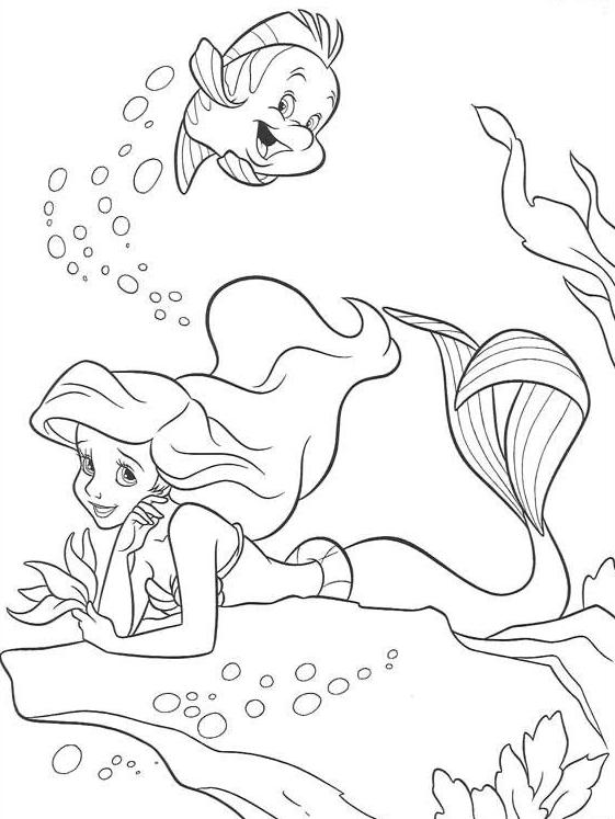 coloriage de ariel la petite sirene a imprimer