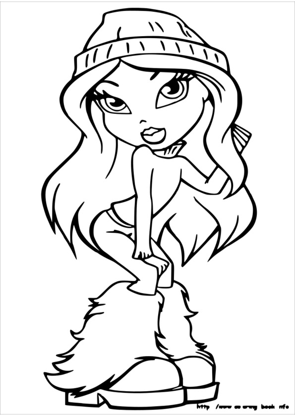 coloriage de fille habiller