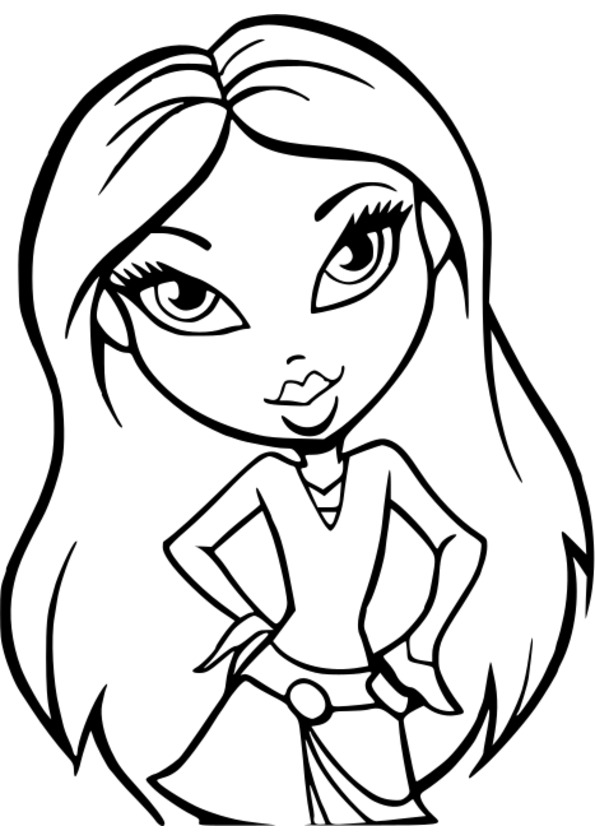 coloriage de fille fashion