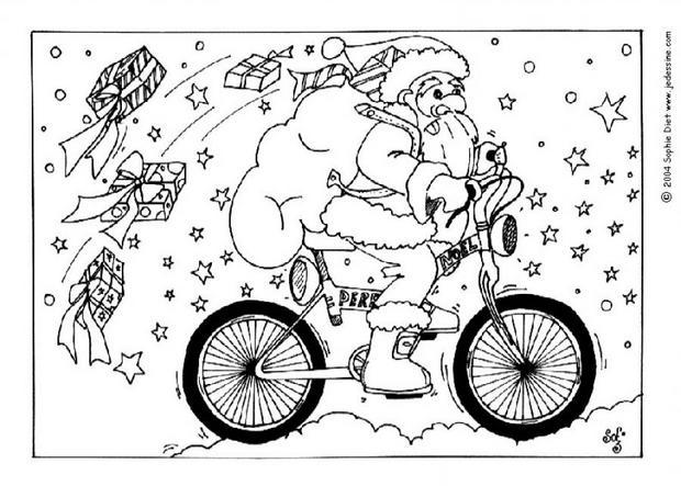 coloriage de la tournee du pere noel