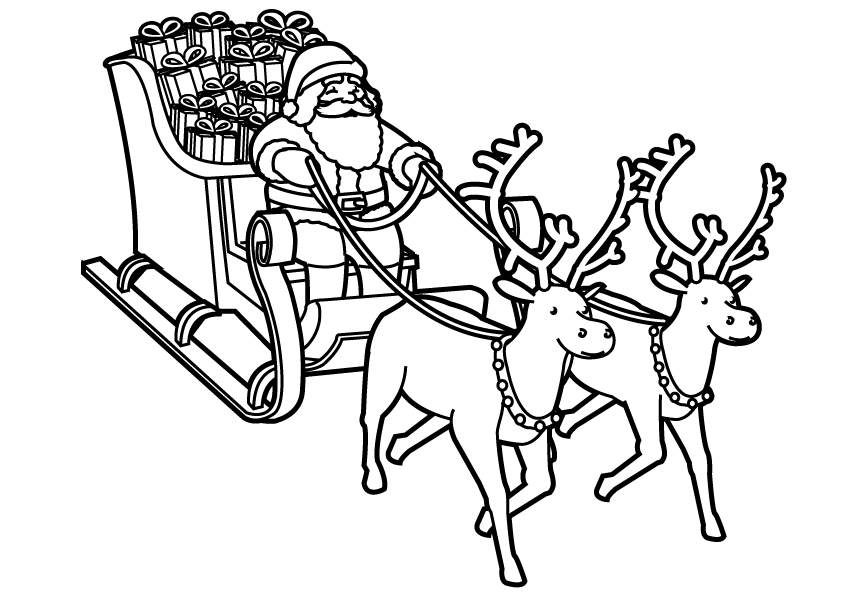 coloriage de rennes du pere noel a imprimer gratuit