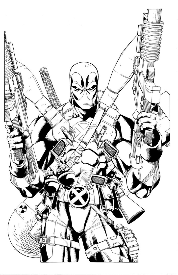 coloriage à dessiner marvel deadpool