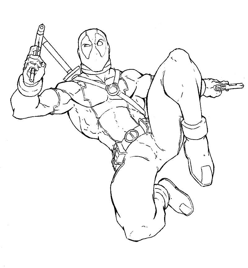 Coloriage Deadpool à colorier - Dessin à imprimer dessin deadpool