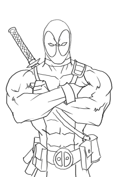 75 dessins de coloriage Deadpool à imprimer - 500 x 750 jpeg 67kB