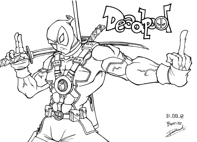 coloriage gratuit deadpool