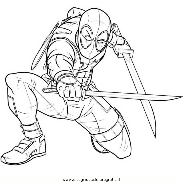 dessin à colorier de deadpool
