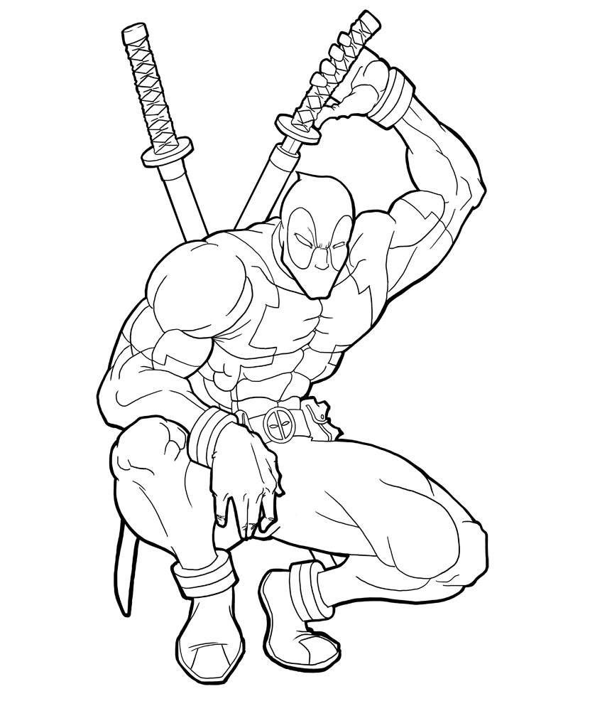 coloriage à dessiner de deadpool