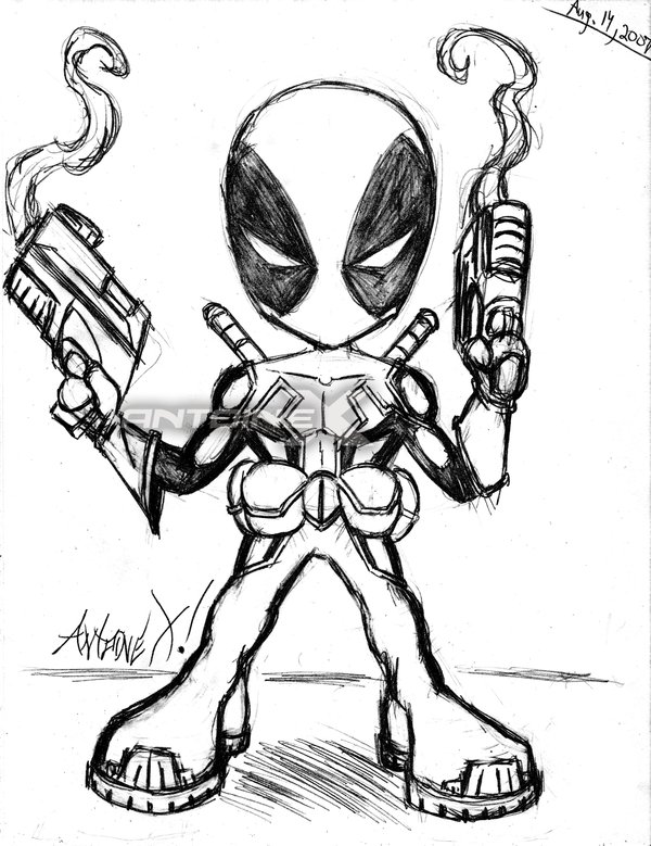 Download 75 dessins de coloriage Deadpool à imprimer