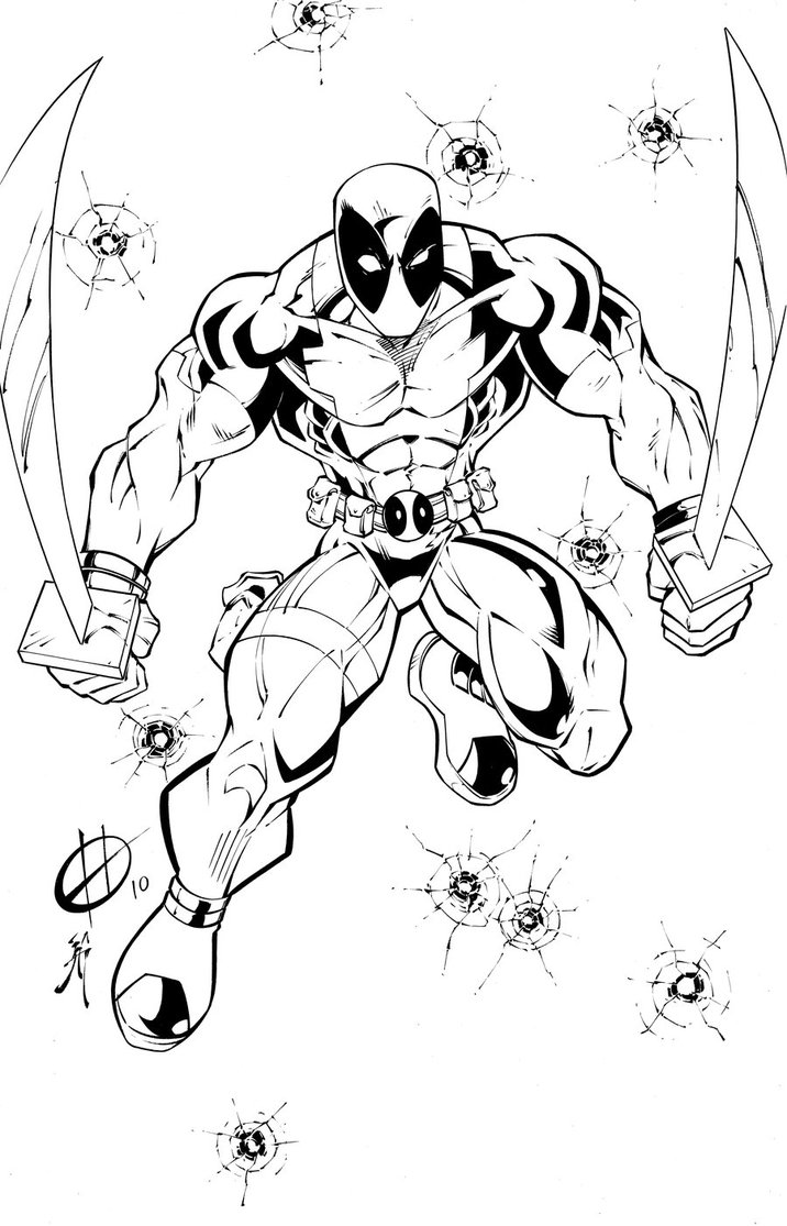 dessin a imprimer deadpool coloriage deadpool