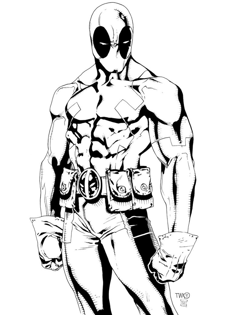 dessin à colorier marvel deadpool