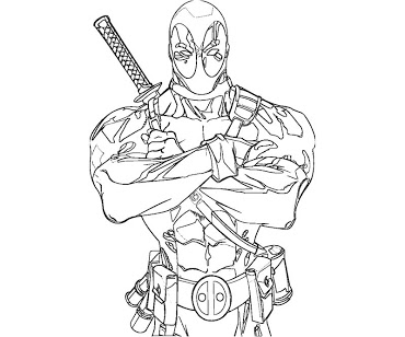 dessin à colorier a imprimer deadpool