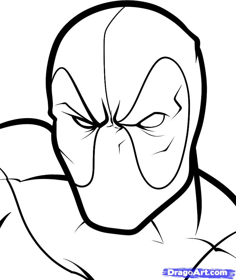 coloriage à dessiner de deadpool
