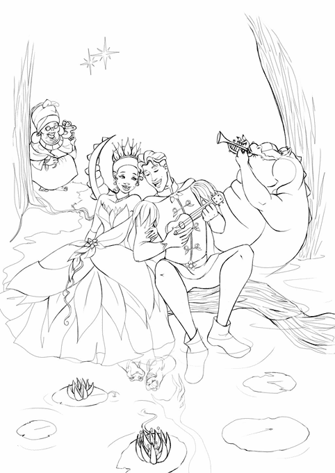 coloriage dela princesse et la grenouille