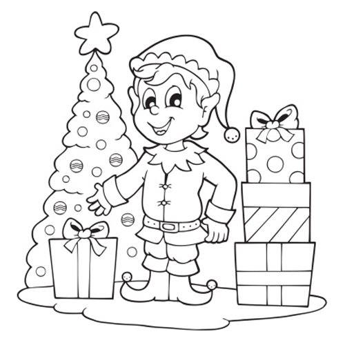 coloriage des lutins du pere noel