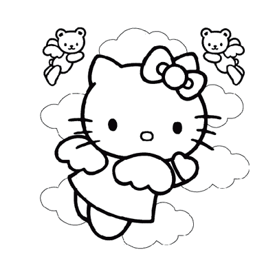 coloriage dessin animé hello kitty