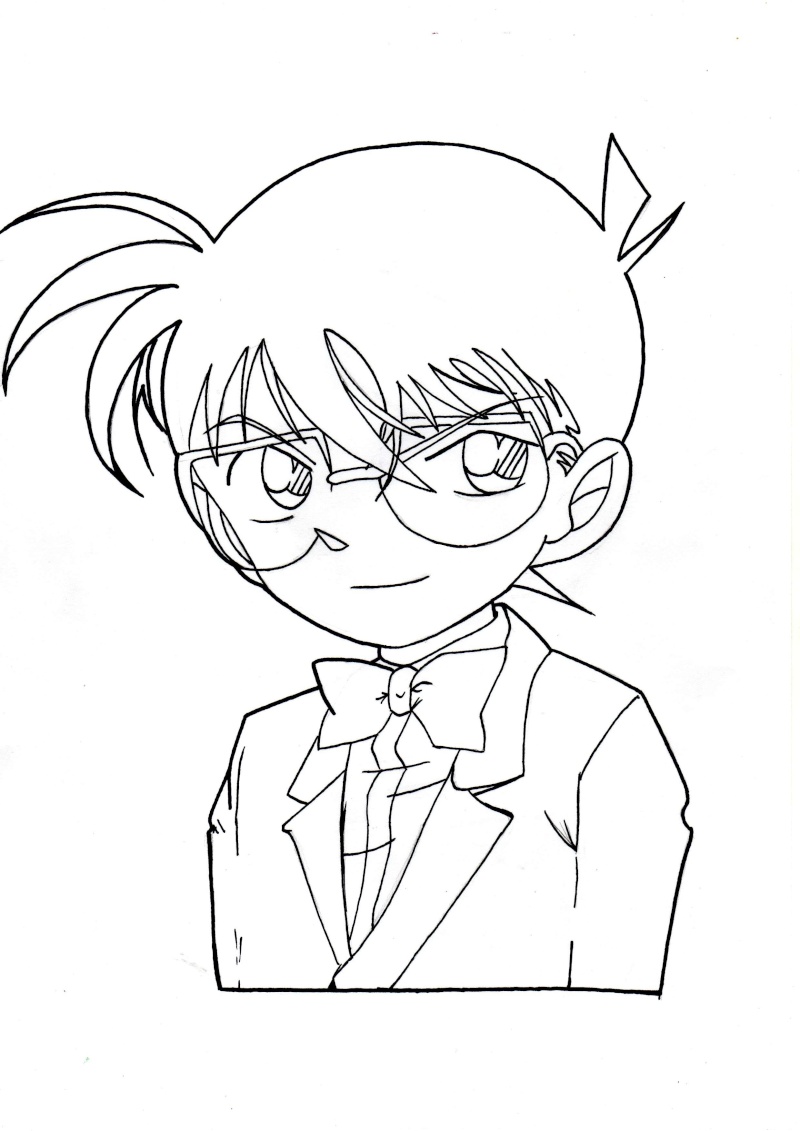 coloriage à dessiner de detective conan a imprimer