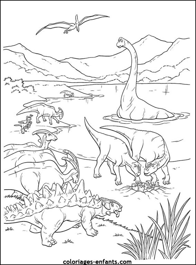 coloriage  dessiner dinosaure gratuit
