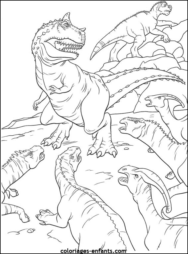 coloriage à dessiner de dinosaure rex