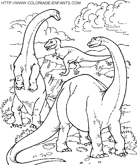 dessin à colorier dinosaure gratuit