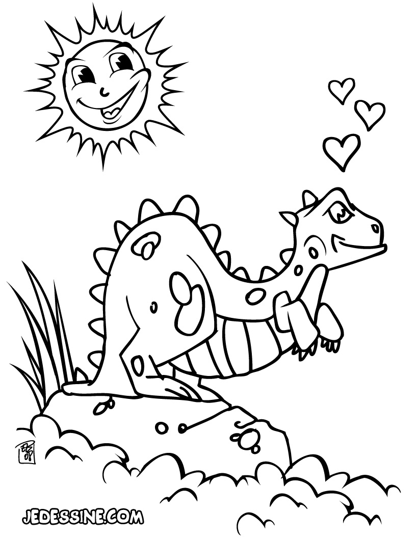 coloriage dinosaure long cou