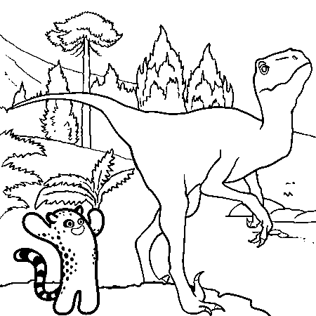 dessin � colorier de dinosaure a faire