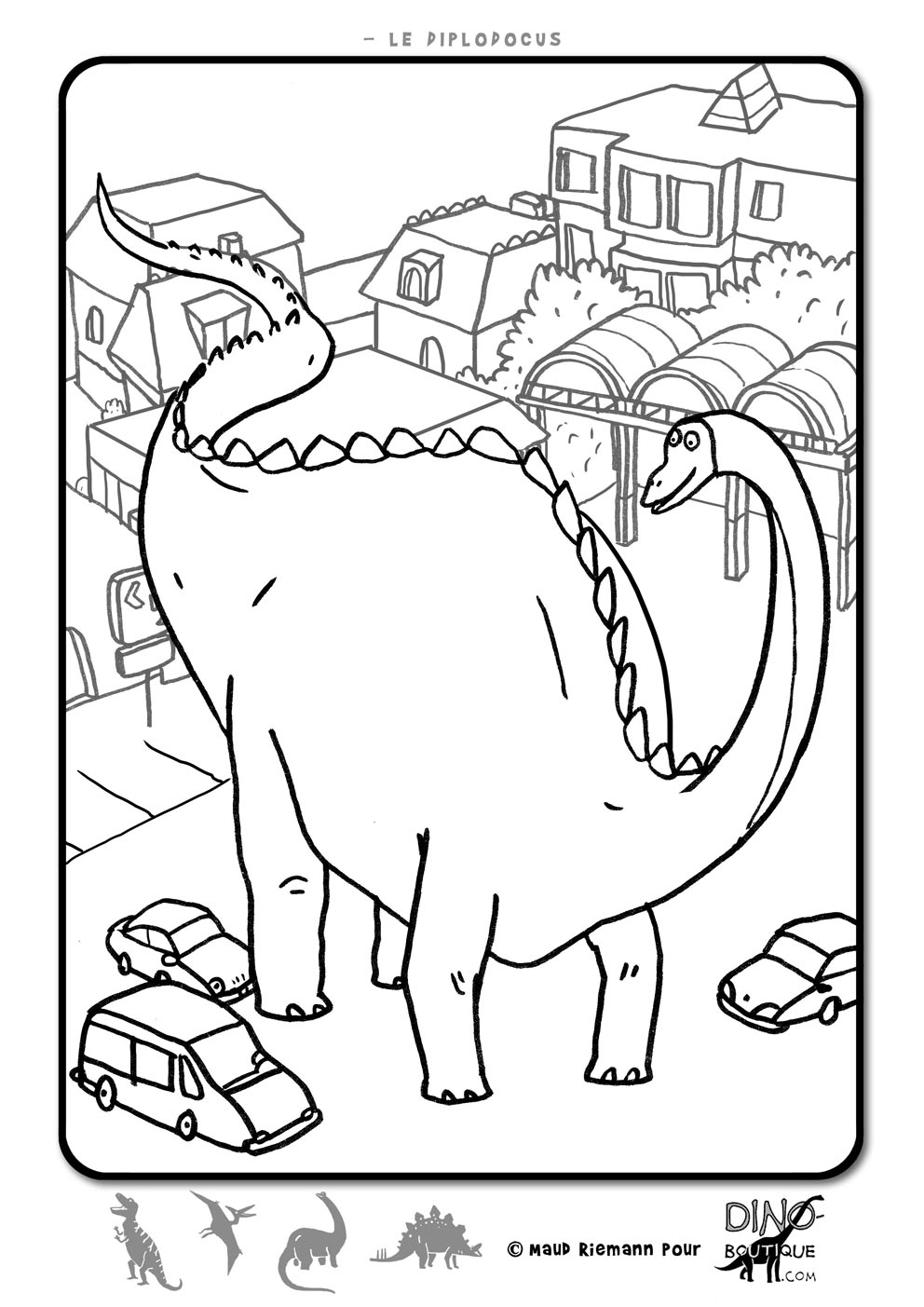 hugo l'escargot coloriage à dessiner dinosaure