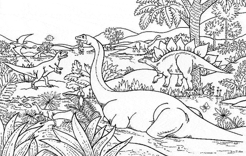 dessin à colorier magique dinosaure à imprimer
