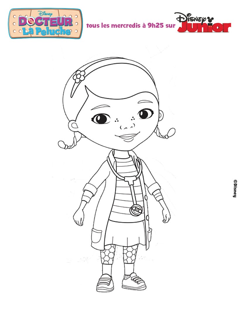 coloriage  dessiner docteur la peluche gratuit a imprimer