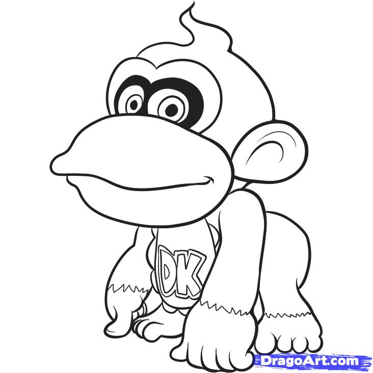 coloriage donkey kong et diddy kong