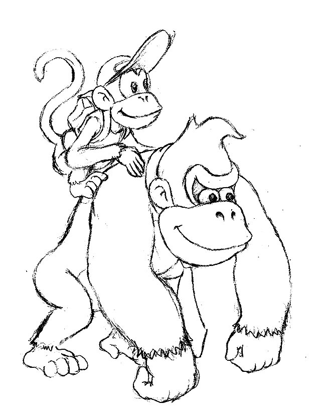 coloriage à dessiner donkey kong