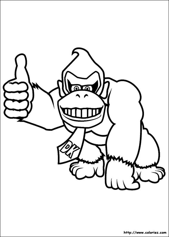 dessin à colorier gratuit donkey kong