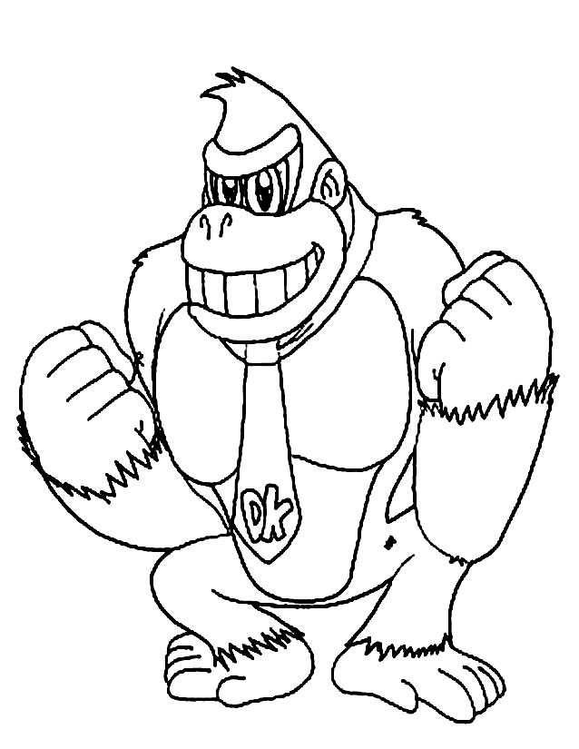 dessin à colorier à imprimer donkey kong