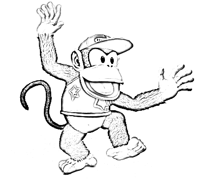 coloriage à dessiner donkey kong à imprimer