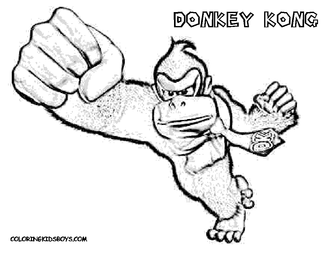 dessin à colorier donkey kong en ligne