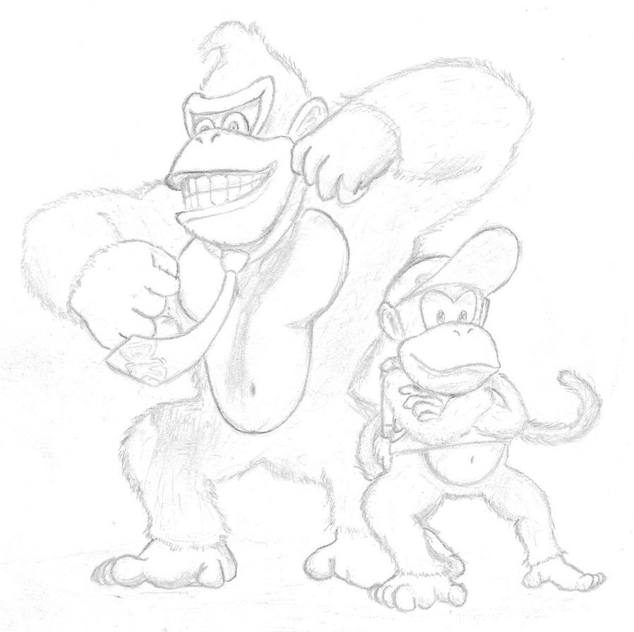 coloriage  dessiner de donkey kong country returns