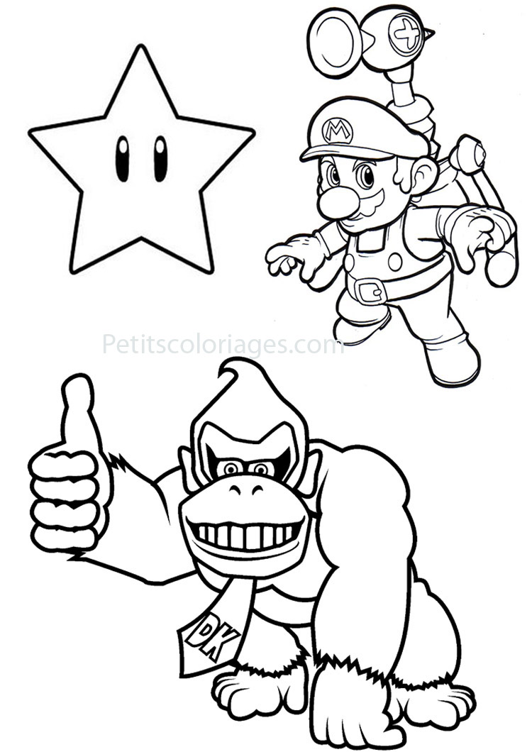 coloriage donkey kong et diddy kong