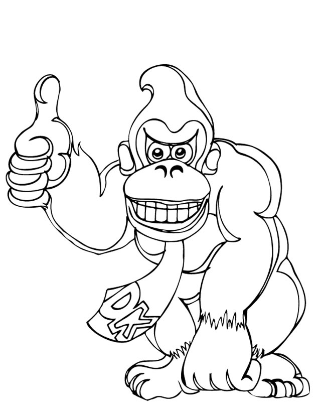 dessin à colorier de donkey kong country returns