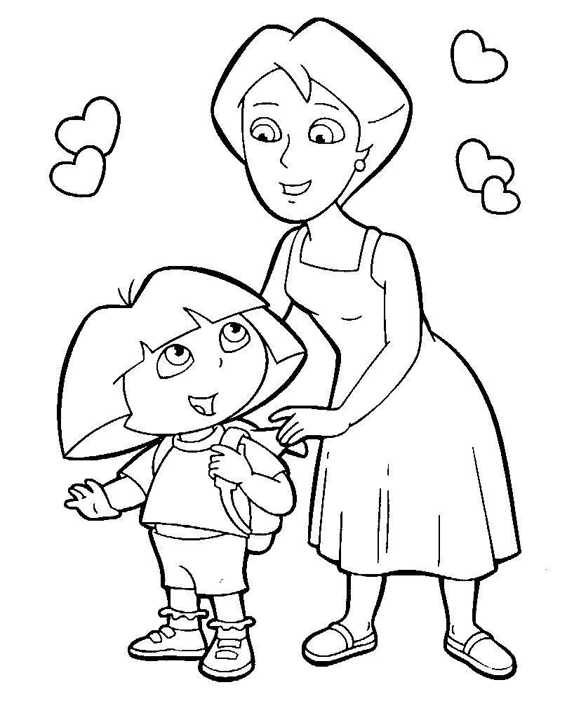 coloriage a dessiner a imprimer dora et babouche gratuit