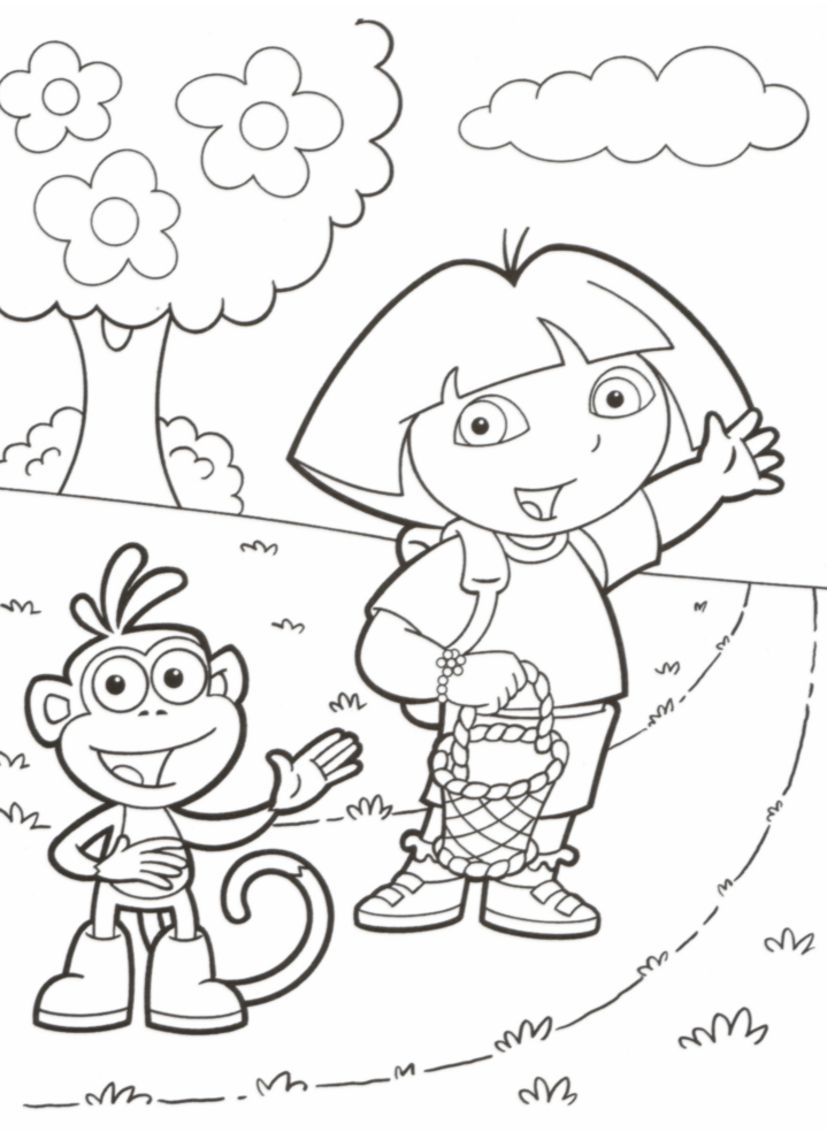 coloriage dora et diego