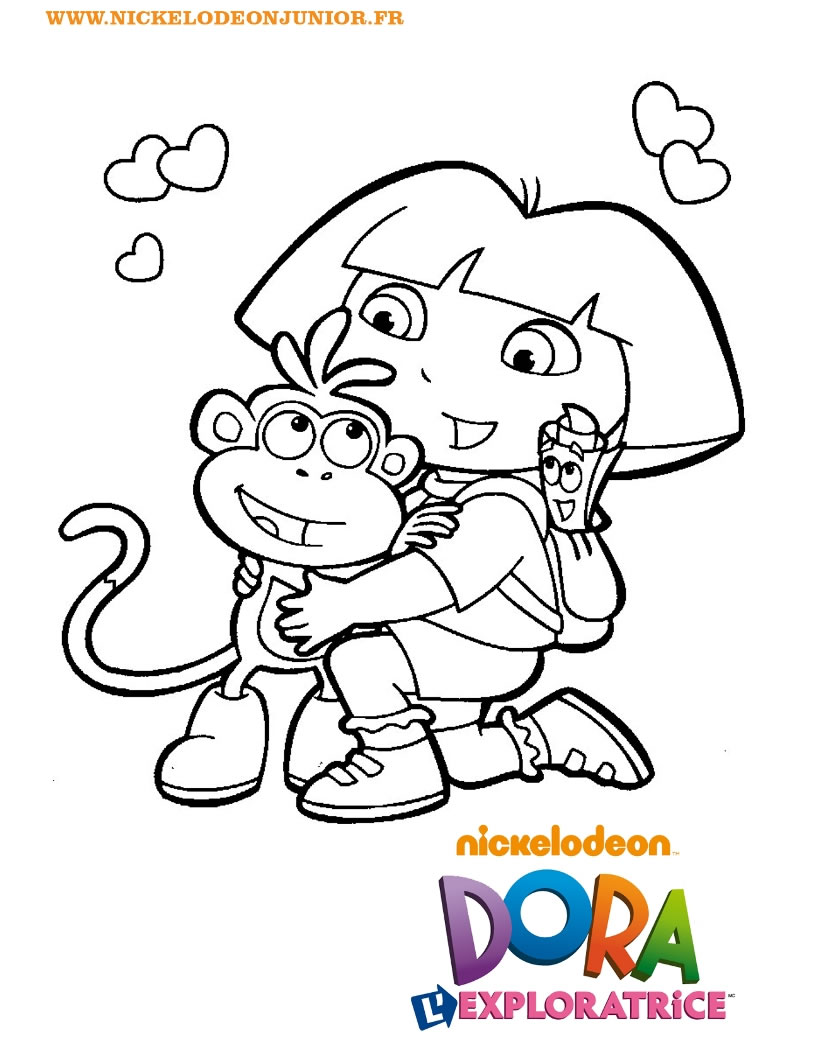 coloriage Æ’ dessiner dora au ski