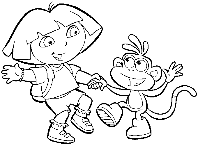 coloriage dora et babouche a imprimer gratuit