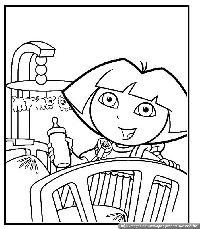 coloriage dora dans l'espace