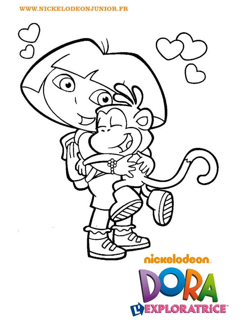 dessin a colorier dora et babouche a imprimer gratuit